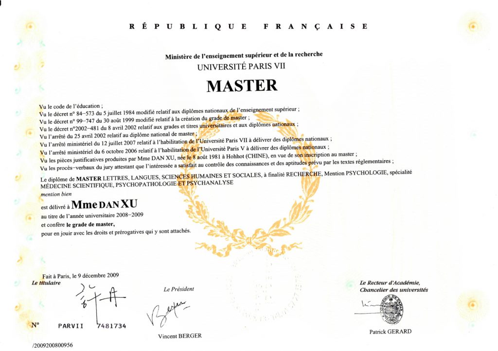 Diplôme de Master